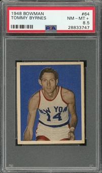 1948 Bowman #64 Tommy Byrnes – PSA NM-MT+ 8.5